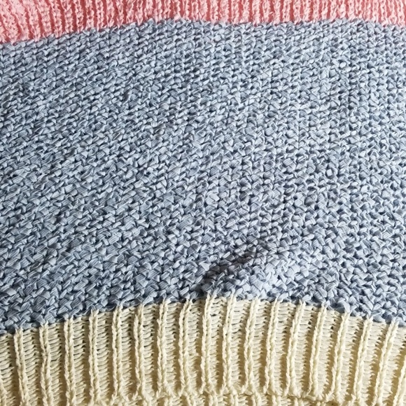 Sandro color block crochet-kit pastel sweater - Picture 7 of 8